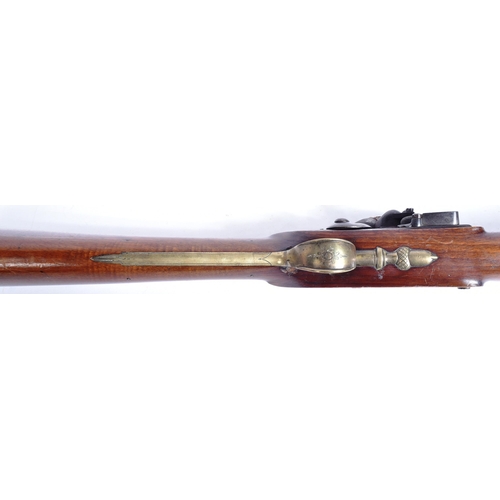 234 - Twigg of London - an early 19th century brass-barrelled flintlock blunderbuss gun with sprung bayone... 