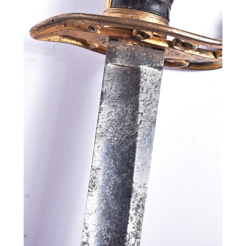 240 - A 19th Century 1803 pattern British Infantry Flank Officers sword / sabre. The sword having a lions ... 