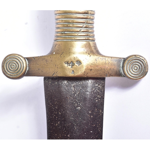 333 - A 19th Century 1831 pattern French Artillery short sword. Gladius type sword with a brass ribbed hil... 