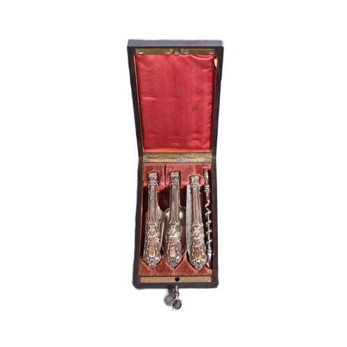 397 - A 19th Century Victorian Officers private purchase campaign cutlery set containing folding knife, fo... 