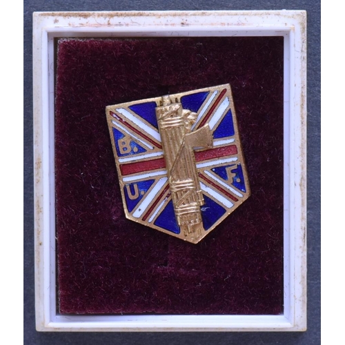 49 - A pre WWII Second World War British Union of Fascists BUF member badge.Union flag upon a shield, mou... 