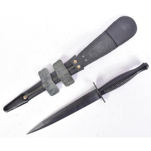 54 - An original current issue FS Fairbairn Sykes British commando knife dagger. The knife having a nut t... 