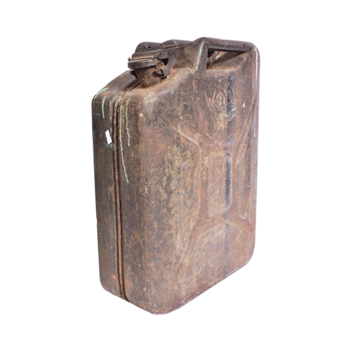 56 - A WWII Second World War British Army Military Petrol Can / Jerry Can. Dated 1945 to the front with W... 