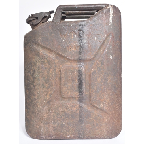 56 - A WWII Second World War British Army Military Petrol Can / Jerry Can. Dated 1945 to the front with W... 