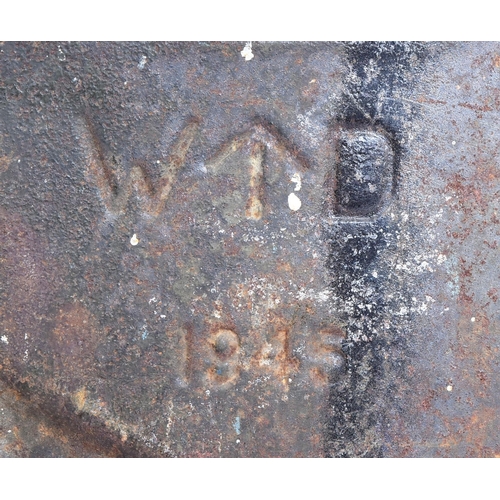 56 - A WWII Second World War British Army Military Petrol Can / Jerry Can. Dated 1945 to the front with W... 