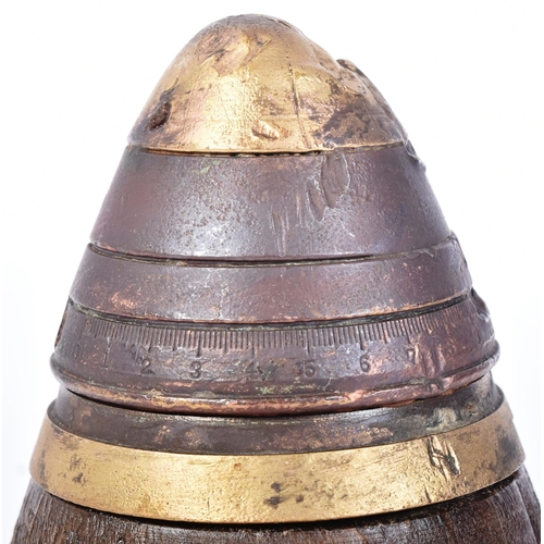 67 - A WWI First World War British 18 Pdr shrapnel shell case fuse fashioned into a paperweight. A small ... 