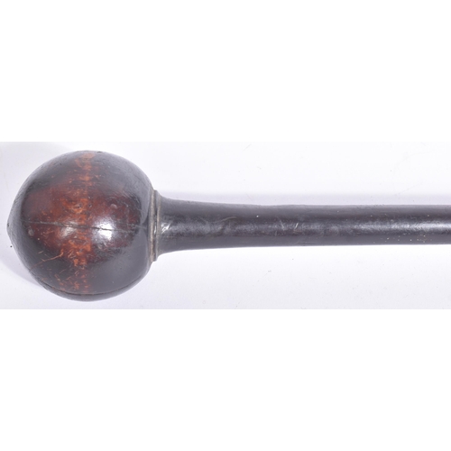 78 - A mid 20th Century South African Zulu tribal club / Knobkerrie club. Globular shaped weighted club h... 