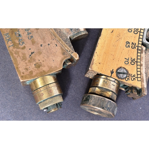 87 - Two WWII Second World War British Army ' Palmer Clino Sight Mk I ' clinometer instruments. Both stam... 