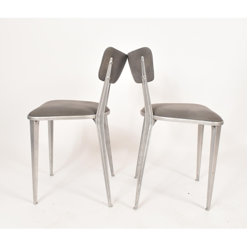 10 - Ernest Race - BA23 model - A set of six retro mid 20th century circa 1946 aluminium dining chairs. E... 