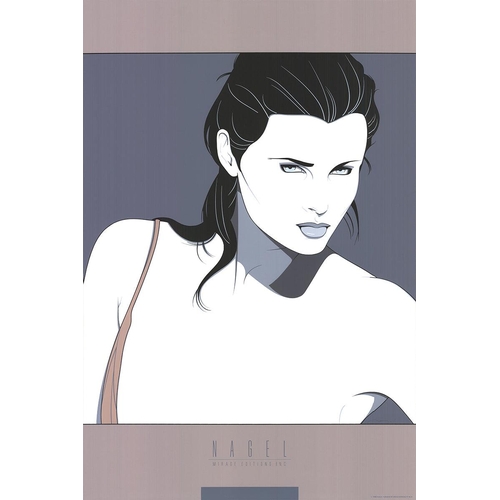 129 - Patrick Nagel (American, 1945-84) - Commemorative 14 - a 1980s serigraph print poster produced by Mi... 