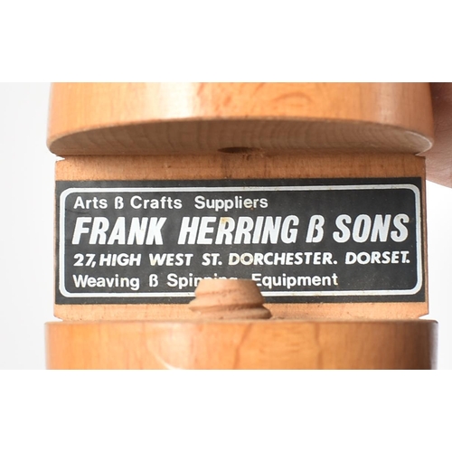 190 - Frank Herring & Sons - The Herring Spinning Wheel - A vintage 20th century beech bentwood floor spin... 