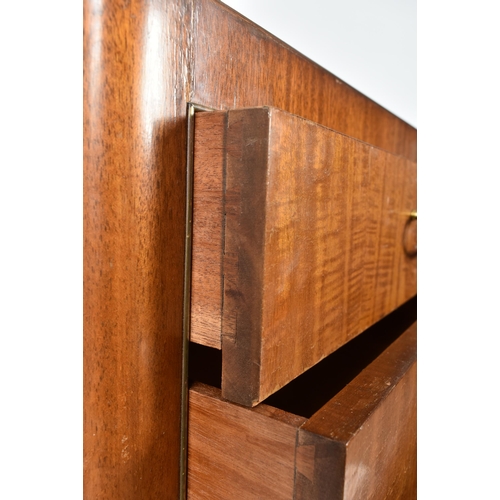 195 - Greaves & Thomas - A retro mid 20th century mahogany upright pedestal chest of drawers. The chest ha... 