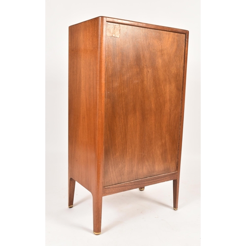 195 - Greaves & Thomas - A retro mid 20th century mahogany upright pedestal chest of drawers. The chest ha... 