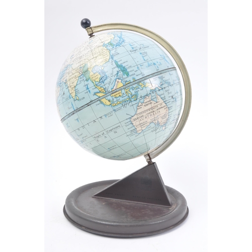 198 - Chad Valley - a mid century vintage childrens' desk top globe map of the world. The globe mounted up... 