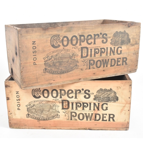 31 - Cooper's Dipping Powder - A pair of vintage 20th century advertising shop display wooden crates for ... 