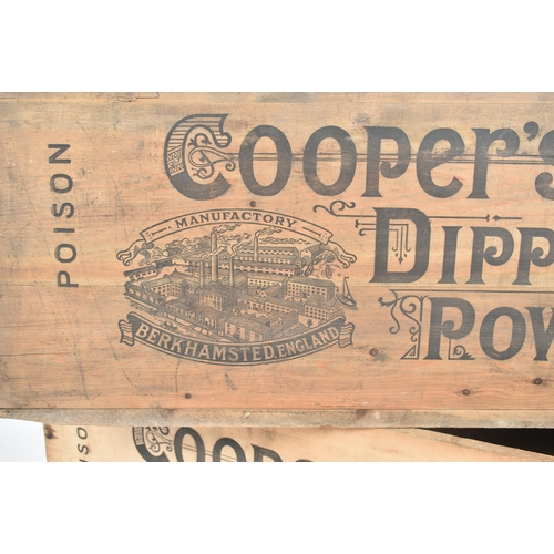 31 - Cooper's Dipping Powder - A pair of vintage 20th century advertising shop display wooden crates for ... 