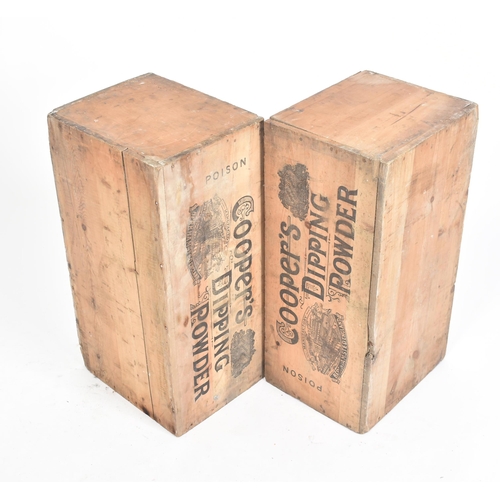 31 - Cooper's Dipping Powder - A pair of vintage 20th century advertising shop display wooden crates for ... 