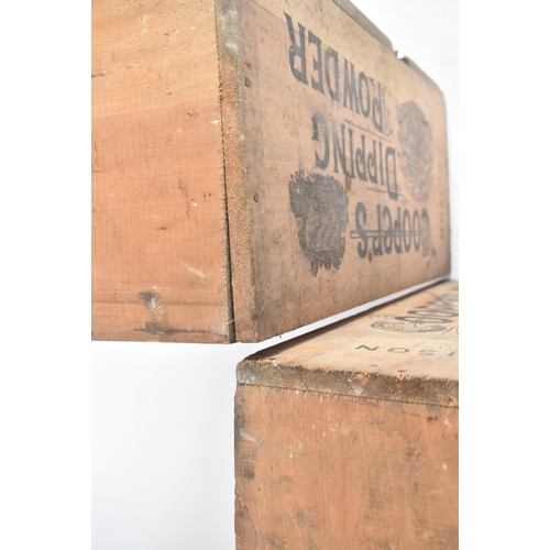 31 - Cooper's Dipping Powder - A pair of vintage 20th century advertising shop display wooden crates for ... 