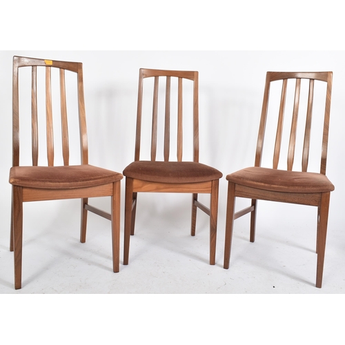 336 - William Lawrence - A set of six retro 20th century teak framed Danish inspired dining chairs. Each c... 