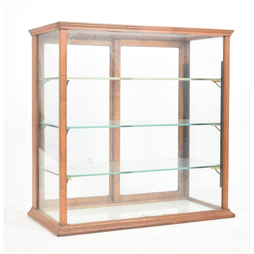 45 - A vintage early 20th Century 1920s oak and glass cased haberdashery point of sale shop display cabin... 