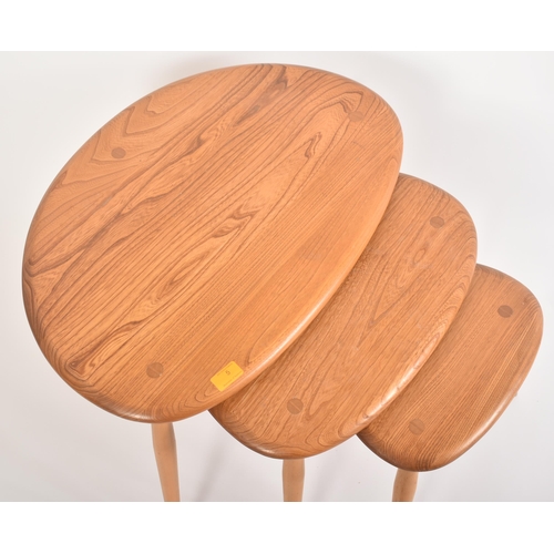 5 - Lucian Ercolani for Ercol - Model 354 - A retro 1960s beech and elm blonde set of  Pebble nesting ta... 