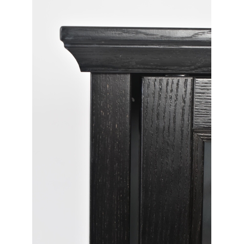 597 - Ikea - Malsjo - A contemporary Swedish design ebonised wood & glass display cabinet / bookcase. The ... 