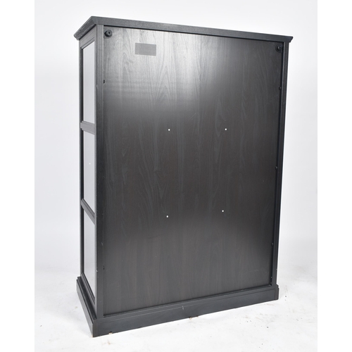 597 - Ikea - Malsjo - A contemporary Swedish design ebonised wood & glass display cabinet / bookcase. The ... 