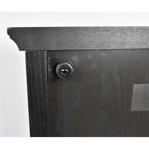 597 - Ikea - Malsjo - A contemporary Swedish design ebonised wood & glass display cabinet / bookcase. The ... 