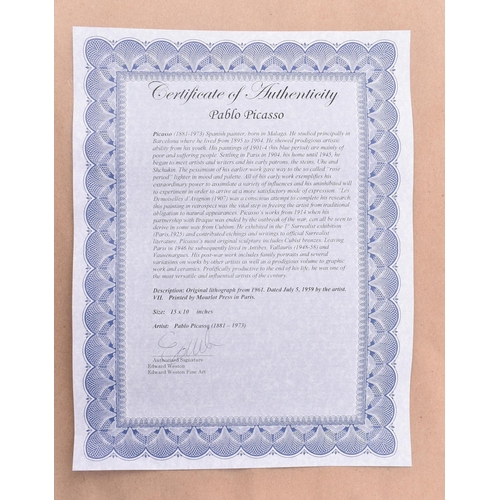 600 - Pablo Picasso (Spanish, 1881-1973) - Toros y Toreros - a mid 20th century original lithograph from t... 