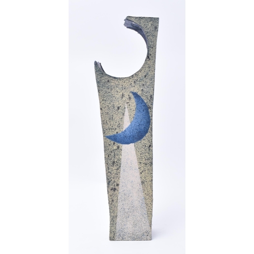 61 - Paul Philp (b. 1941) - Studio Pottery - A tall abstract shaped decorative vase. The vase having a cr... 