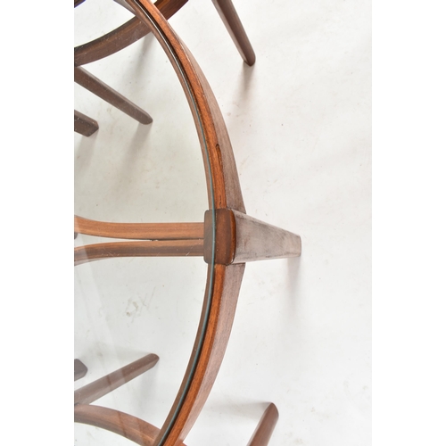 62 - Nathan - Circles - Trinity Nest - A retro 1960s teak wood and glass topped coffee table / low table ... 