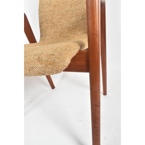 64 - Kai Kristiansen for Schou Andersen - A pair of retro mid 20th century Danish teak framed armchairs /... 