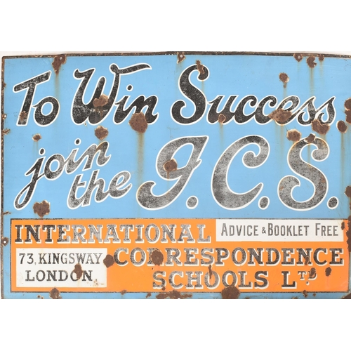 65 - To Win Success - A vintage mid 20th century point of sale advertising enamel sign. The sign having b... 