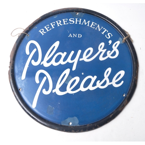 68 - Players Please - A retro 20th century advertising point of sale shop display enamel porcelain sign. ... 