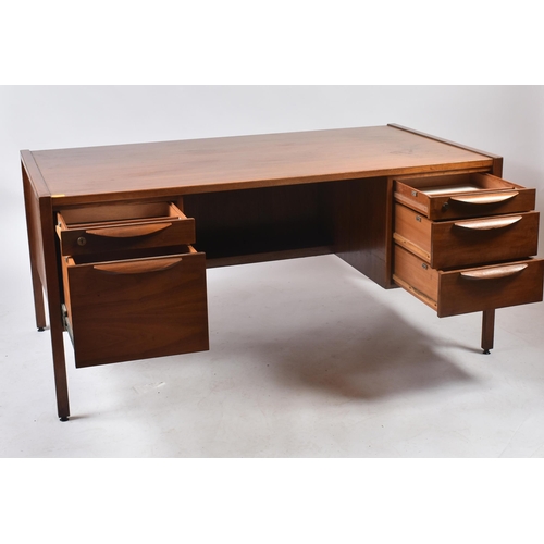 70 - Jens Risom for Jens Risom Design Ltd - A large retro mid 20th century Danish design walnut office de... 