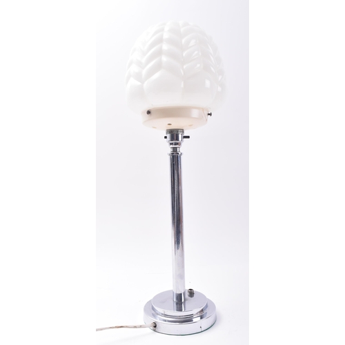 8 - A vintage 20th century Art Deco table / desk lamp light. The lamp having a shaped globe opaque glass... 