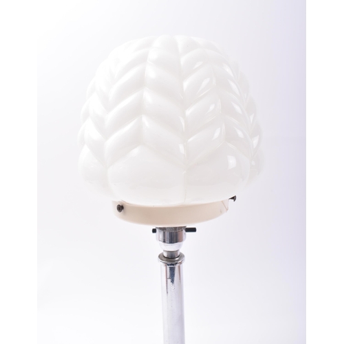 8 - A vintage 20th century Art Deco table / desk lamp light. The lamp having a shaped globe opaque glass... 