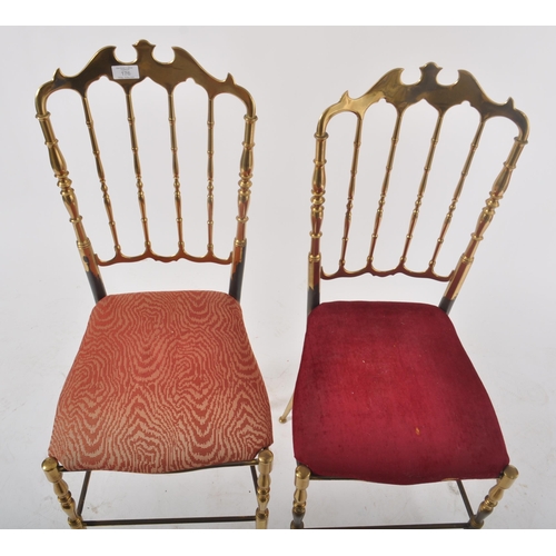 19 - A pair of late 19th century Victorian Aesthetic movement brass ' Chiavari '  Italian dining chairs. ... 