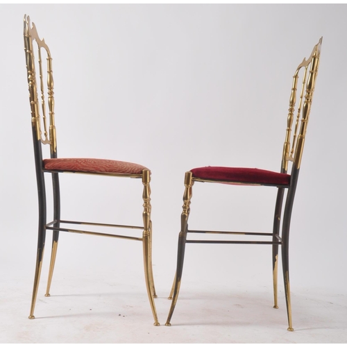 19 - A pair of late 19th century Victorian Aesthetic movement brass ' Chiavari '  Italian dining chairs. ... 