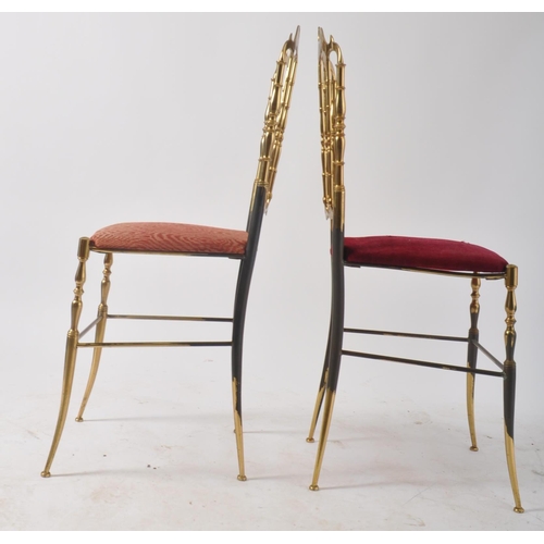 19 - A pair of late 19th century Victorian Aesthetic movement brass ' Chiavari '  Italian dining chairs. ... 