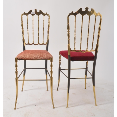 19 - A pair of late 19th century Victorian Aesthetic movement brass ' Chiavari '  Italian dining chairs. ... 