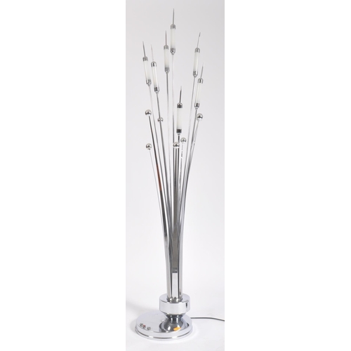 21 - A vintage mid 20th century circa 1970s chrome metal 7-light floor standing lamp. The lamp having ree... 