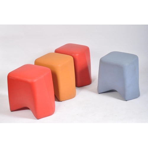 689 - Boss Design Group - Hoot Series - A set of four contemporary faux polychrome leather Boss Design Gro... 