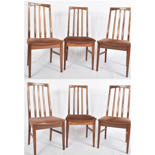336 - William Lawrence - A set of six retro 20th century teak framed Danish inspired dining chairs. Each c... 