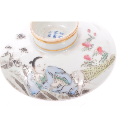 115 - A collection of three Chinese oriental porcelain ceramic finger bowls. To include two glazed with ha... 