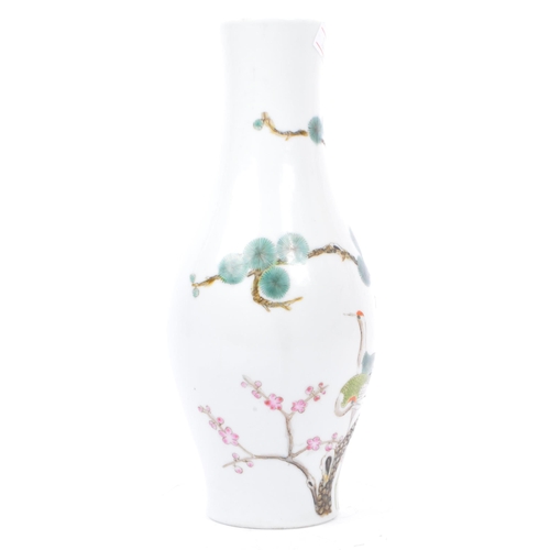 68 - A 19th century Chinese porcelain hand painted vase. The vase being of baluster form and being hand p... 