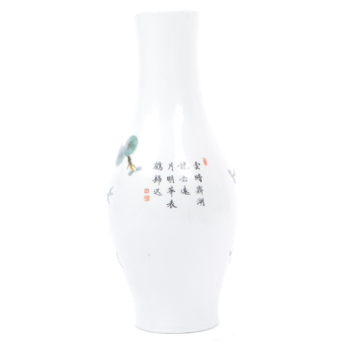 68 - A 19th century Chinese porcelain hand painted vase. The vase being of baluster form and being hand p... 