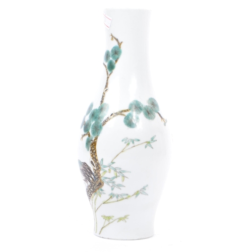 68 - A 19th century Chinese porcelain hand painted vase. The vase being of baluster form and being hand p... 