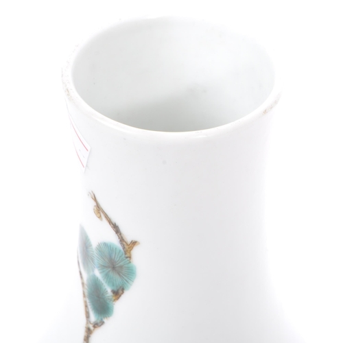 68 - A 19th century Chinese porcelain hand painted vase. The vase being of baluster form and being hand p... 