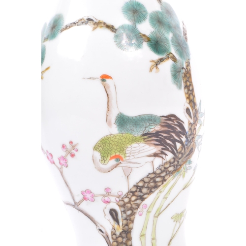 68 - A 19th century Chinese porcelain hand painted vase. The vase being of baluster form and being hand p... 